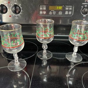 Vintage Christmas drink glass